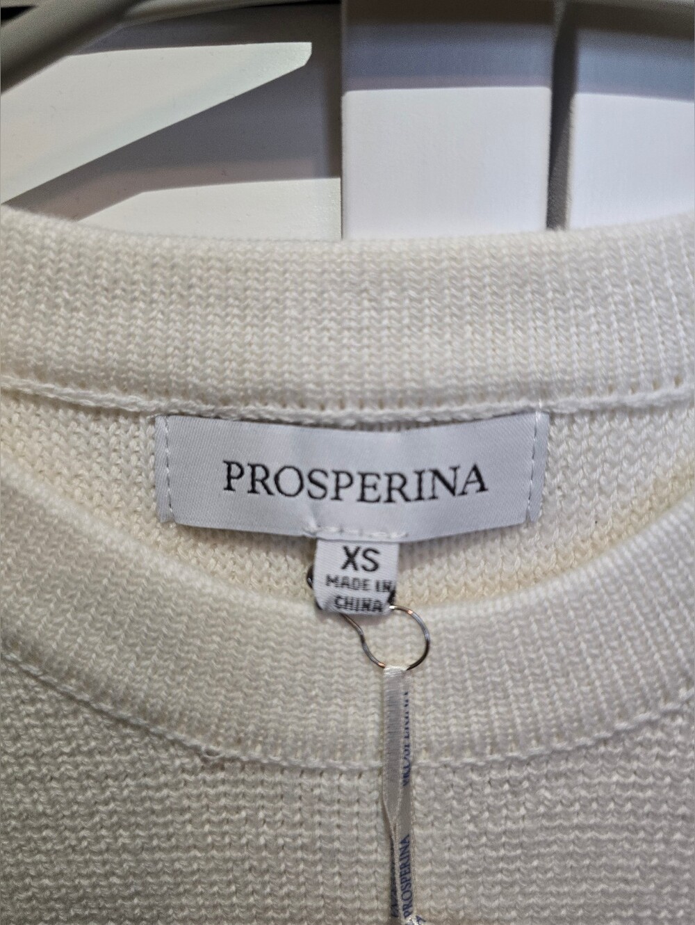 Prosperina Mary Lynn Ivory Cotton Sweater in XS - Picture 3 of 10